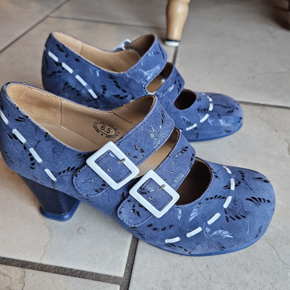 John Fluevog Limited Edition Blue Cavalieri With Birds